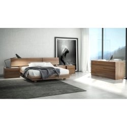 Minimalist Modern Solid Wood Platform Bed Frame with Headboard