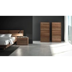 Minimalist Modern Solid Wood Platform Bed Frame with Headboard