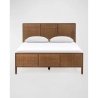 Handcrafted Wood and Rattan Platform Bed Frame