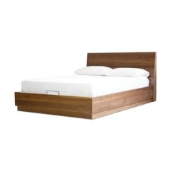 Modern Minimalist Solid Wood Platform Bed with Storage