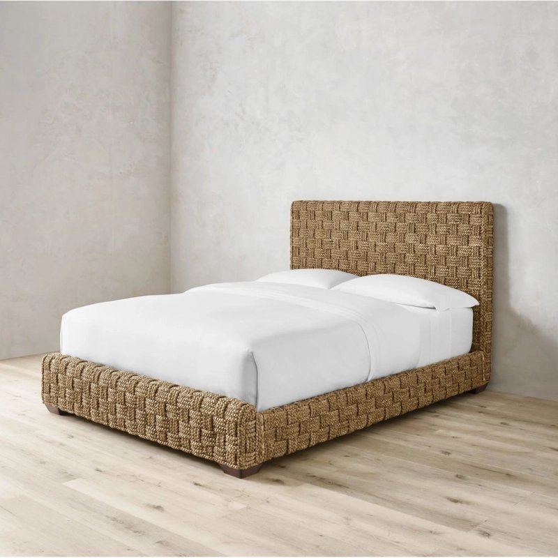 Handcrafted Natural Fiber Woven Daybed Sofa with Plush Cushioning Handcrafted Natural Fiber Woven Daybed Sofa with Plush Cushioning
