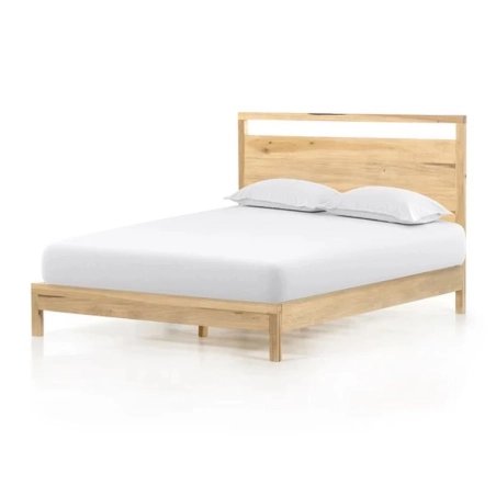 Modern Solid Wood Bed Frame with Headboard