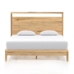 Modern Solid Wood Bed Frame with Headboard