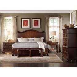 Elegant Solid Wood King Size Bed Frame with Arched Headboard