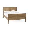 Handcrafted Wooden Cane Bed Frame with Rattan Headboard and Footboard