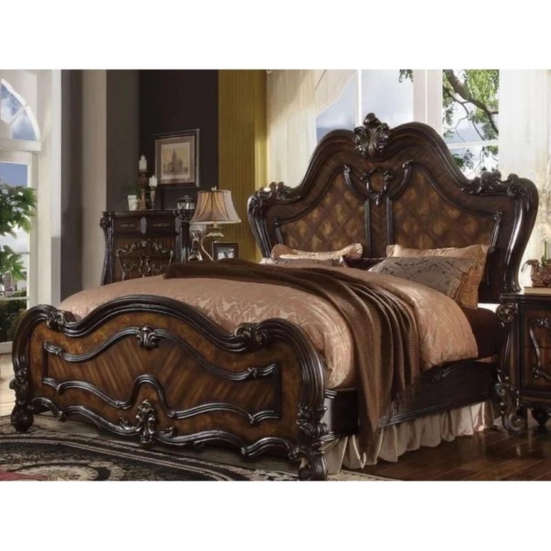Luxury Carved Wooden Bed Frame - Classic European Style Luxury Carved Wooden Bed Frame - Classic European Style