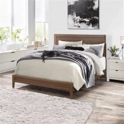 Modern Solid Wood Platform Bed Frame with Headboard