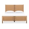 Natural Woven Wood Bed Frame Modern Coastal Design