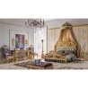 Ornate Gold Carved Canopy Bed Luxurious Classic Bedroom Furniture