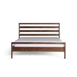 Modern Wooden Slatted Headboard Bed Frame