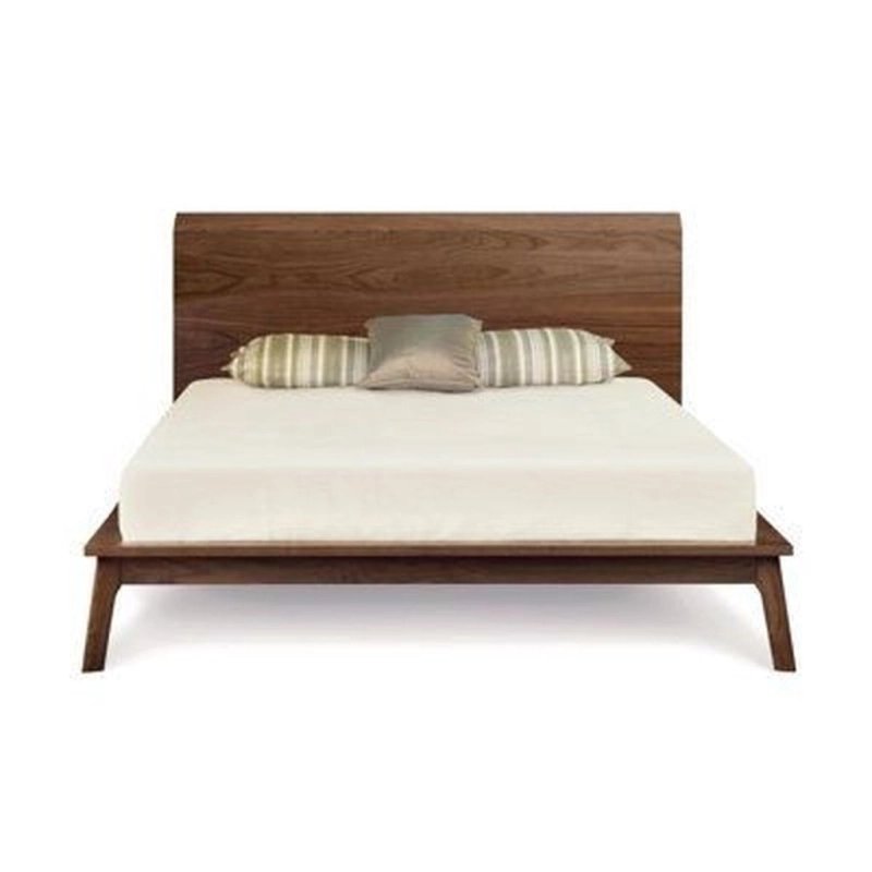 Modern Solid Wood Platform Bed Frame with Headboard