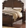 Classic Carved Dark Brown Wooden Bed Frame for Master Bedroom