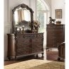 Classic Carved Dark Brown Wooden Bed Frame for Master Bedroom