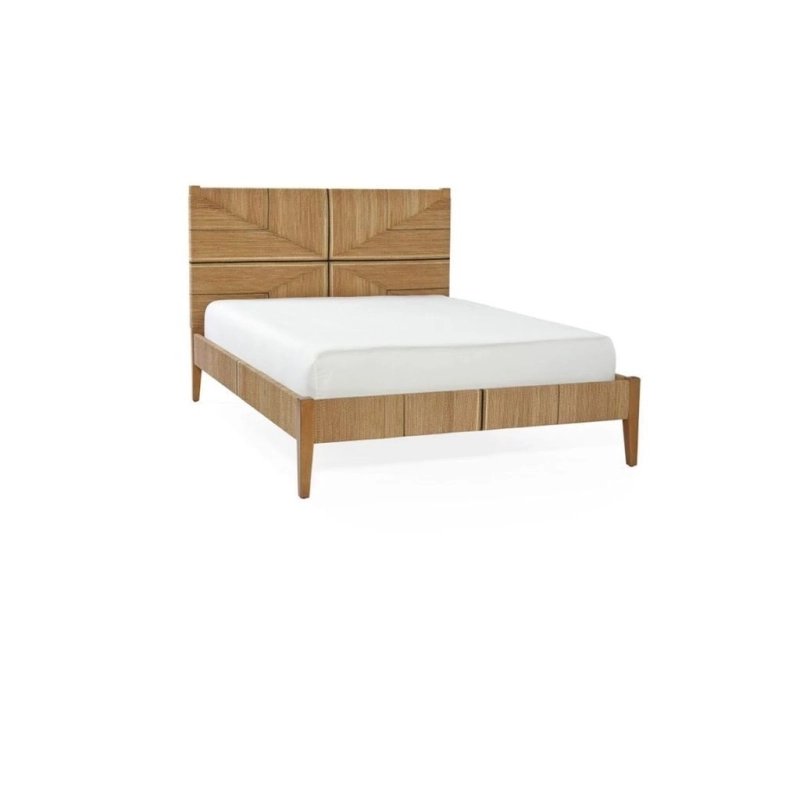 Modern Coastal Woven Headboard Wood Bed Frame Modern Coastal Woven Headboard Wood Bed Frame