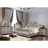 Luxury Classic Silver Finish Tufted Headboard Bed Frame