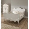 Elegant White Carved Wood Classic Baroque Bed Frame