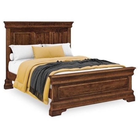 Classic Solid Wood Bed Frame with Paneled Headboard and Footboard