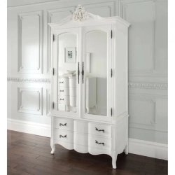 White Classic French Style Tufted Fabric Headboard Bed Frame