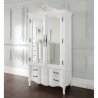 White Classic French Style Tufted Fabric Headboard Bed Frame