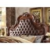 Classic Ornate Carved Wood Tufted Headboard Bed Frame
