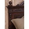 Luxurious Carved Wood King Bed Frame Dark Finish