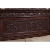 Luxurious Carved Wood King Bed Frame Dark Finish