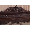 Luxurious Carved Wood King Bed Frame Dark Finish
