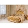 Luxury Classic Gold Carved Tufted Canopy Bed