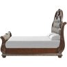 Luxury Classic Wood Sleigh Bed with Upholstered Headboard