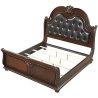 Luxury Classic Wood Sleigh Bed with Upholstered Headboard