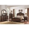 Luxury Traditional Dark Wood Carved Bed Frame