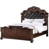 Luxury Traditional Dark Wood Carved Bed Frame