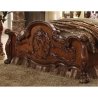 Luxurious Carved Wooden Bed Frame with Tufted Headboard