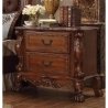 Luxurious Carved Wooden Bed Frame with Tufted Headboard