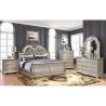 Luxury Classic Upholstered Tufted Silver Finish Bed Frame