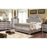 Luxury Classic Upholstered Tufted Silver Finish Bed Frame