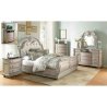 Luxury Classic Upholstered Tufted Silver Finish Bed Frame