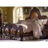 Ornate Carved Wood King Size Bed Frame with Headboard and Footboard