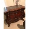Ornate Carved Wood King Size Bed Frame with Headboard and Footboard
