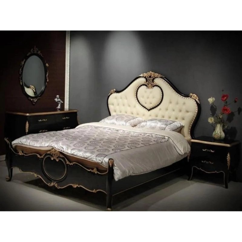 Elegant Classic Tufted Upholstered Heart Headboard Wooden Bed Frame Elegant Classic Tufted Upholstered Heart Headboard Wooden Bed Frame
