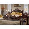 Luxury Opulent Classic Carved Wood Upholstered King Bed