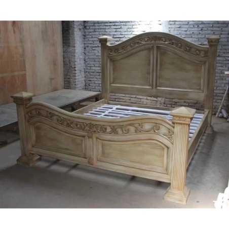 Classic Ornate Wood King Size Bed Frame | Traditional Bedroom Furniture