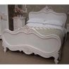White Classic Carved Wooden Bed Frame