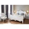 White Classic Carved Wooden Bed Frame