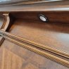 Luxury Solid Wood Bed Frame with Integrated Lighting and Patterned Panels
