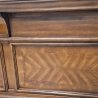 Luxury Solid Wood Bed Frame with Integrated Lighting and Patterned Panels
