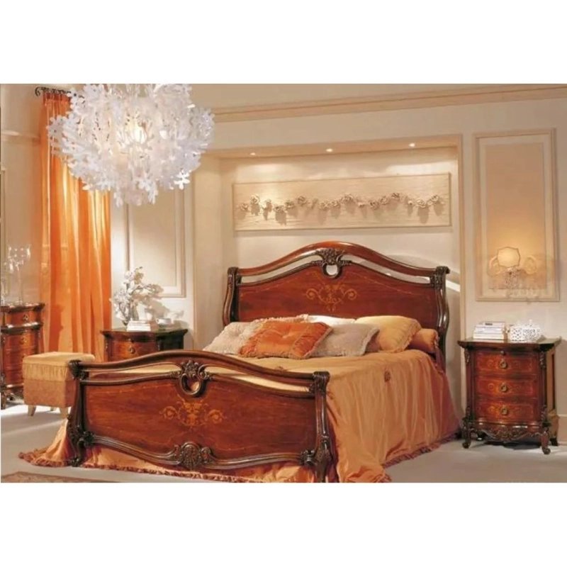 Luxury Classic Solid Wood Bed Frame with Detailed Carvings Luxury Classic Solid Wood Bed Frame with Detailed Carvings