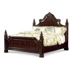 Luxury Classic Carved Wood Bedroom Set with Bed Dresser Wardrobe and Nightstands