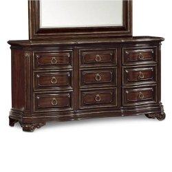 Luxury Classic Carved Wood Bedroom Set with Bed Dresser Wardrobe and Nightstands