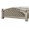 Opulent Carved Wood & Tufted Upholstery Bedroom Furniture Set